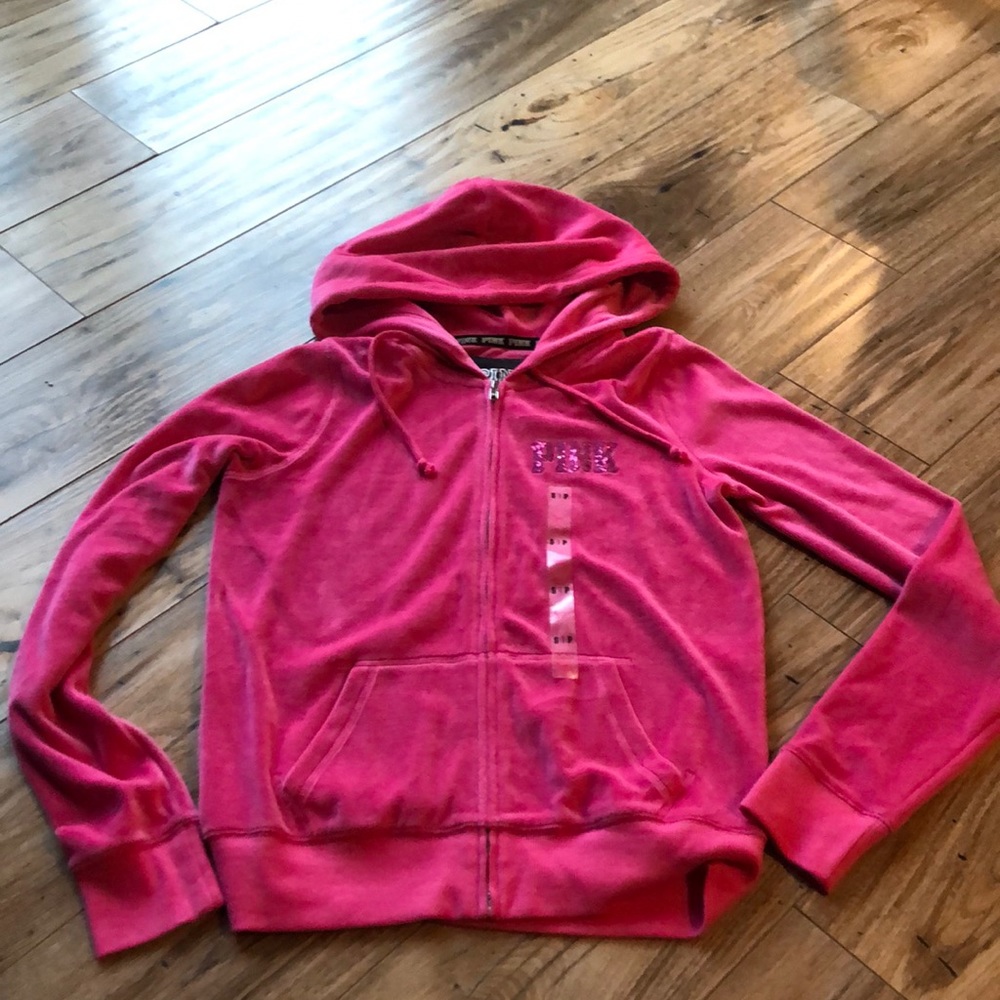 PINK velour jacket with sequin details